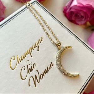 Moon Magic Celestial 14K Cubic Zirconia Gold Necklace